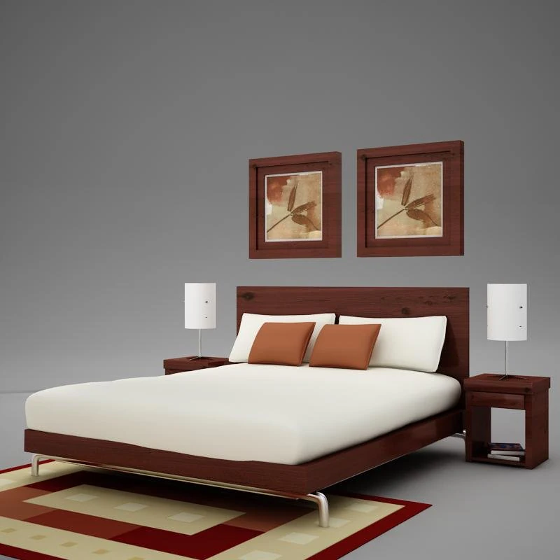bedroom 01 3D Model .c4d .max .obj .3ds .fbx .stl .blend 