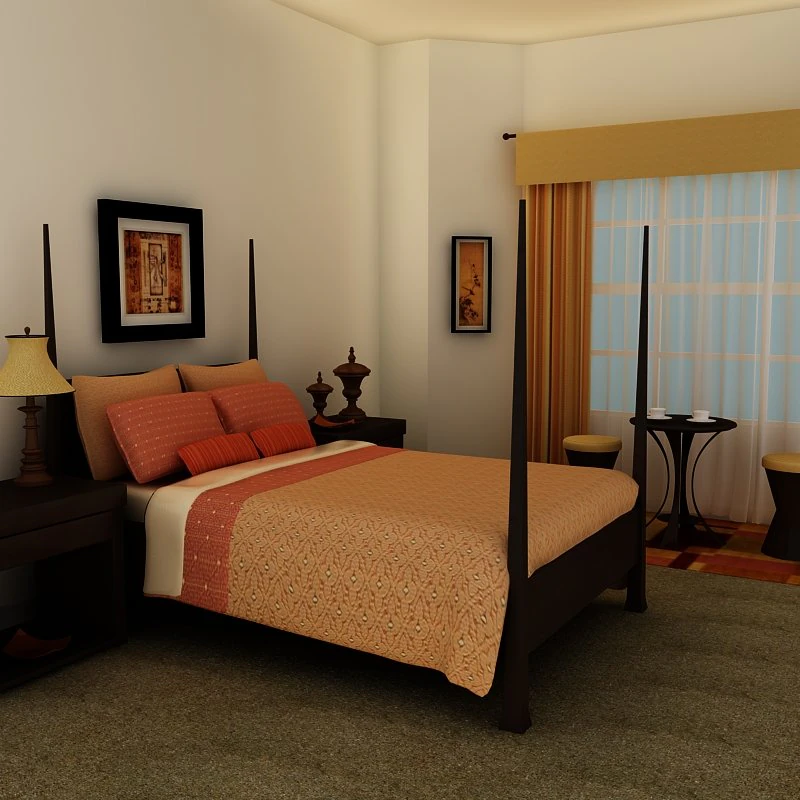 orange bed 3D Model .c4d .max .obj .3ds .fbx .stl .blend 