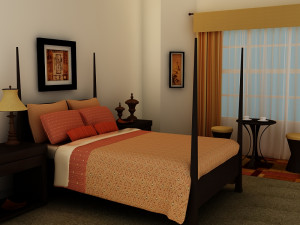 orange bed 3D Model