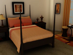 orange bed 3D Model