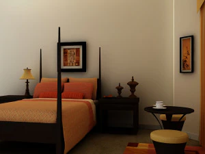 orange bed 3D Model