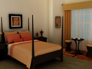 orange bed 3D Model