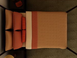 orange bed Modello 3D