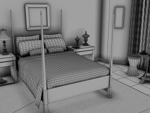orange bed Modello 3D