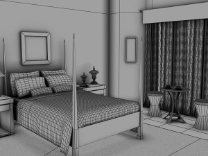 orange bed Modello 3D