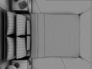orange bed Modello 3D