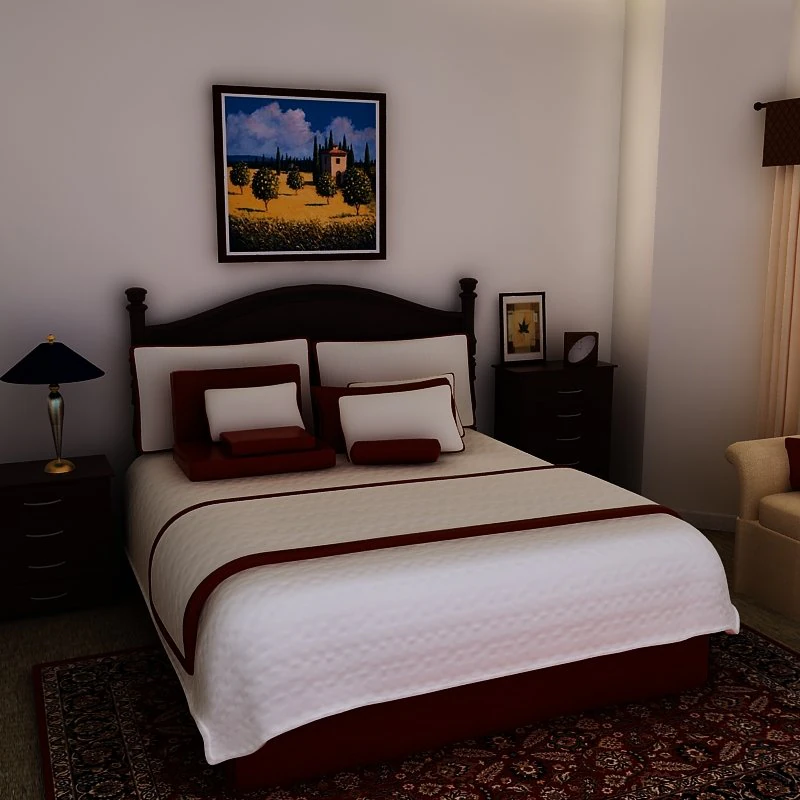 bed white plus bedroom 3D Model .c4d .max .obj .3ds .fbx .stl .blend 