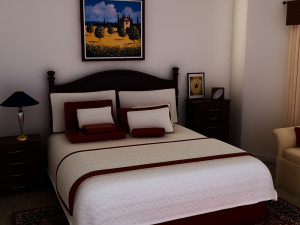 bed white plus bedroom Modelo 3D