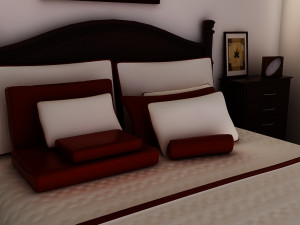 bed white plus bedroom 3D 模型