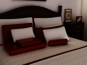 bed white plus bedroom 3D Model