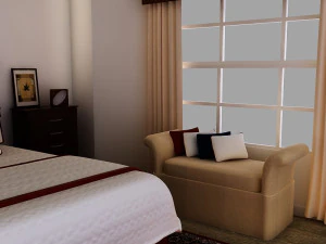 bed white plus bedroom 3D Model
