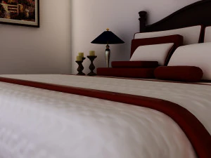 bed white plus bedroom 3D Model