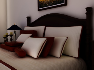 bed white plus bedroom 3D 模型
