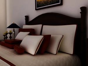 bed white plus bedroom 3D Model