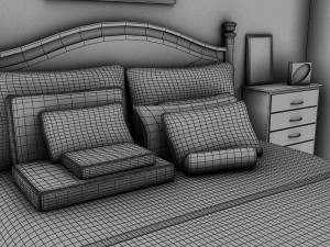 bed white plus bedroom 3D 模型