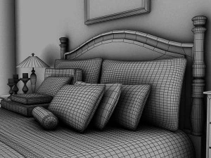 bed white plus bedroom 3D Model