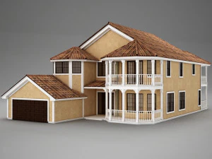 high def big latin hacienda modern 7 3D Model