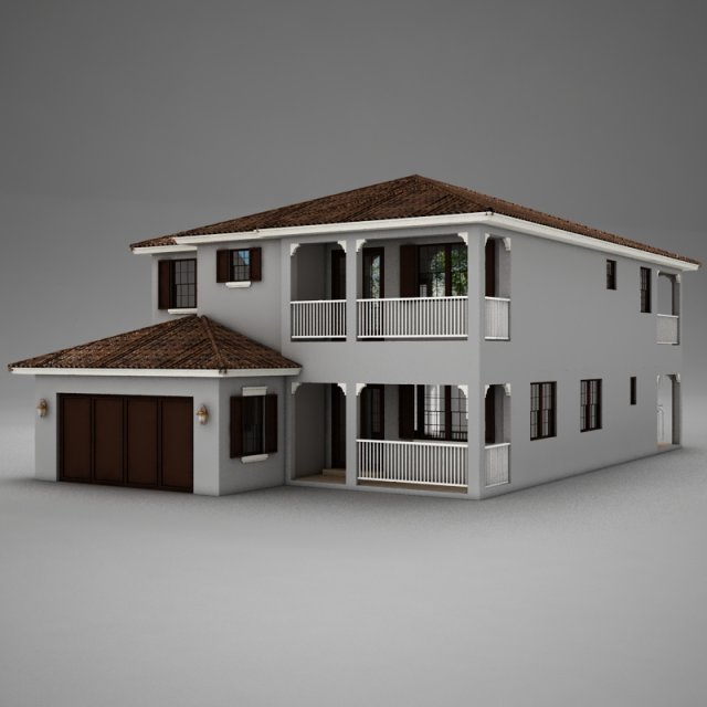 high def big latin hacienda modern 2 3D Model .c4d .max .obj .3ds .fbx .stl .blend 