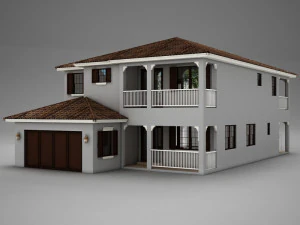 high def big latin hacienda modern 2 3D Model