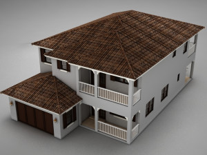 high def big latin hacienda modern 2 3D Model