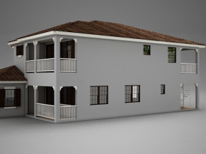 high def big latin hacienda modern 2 3D Model