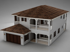 high def big latin hacienda modern 2 3D Model