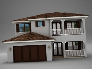 high def big latin hacienda modern 2 3D Model