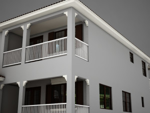 high def big latin hacienda modern 2 3D Model