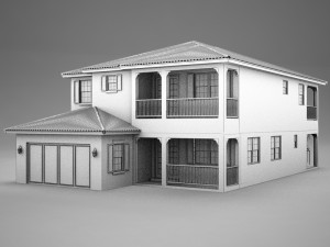 high def big latin hacienda modern 2 3D Model