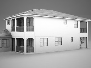 high def big latin hacienda modern 2 3D Model