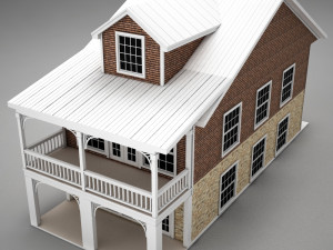 cute small american condo villa plantation 3D Model