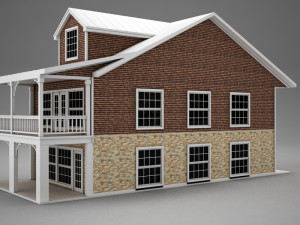 cute small american condo villa plantation 3D Model