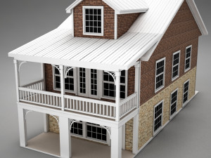cute small american condo villa plantation 3D Model