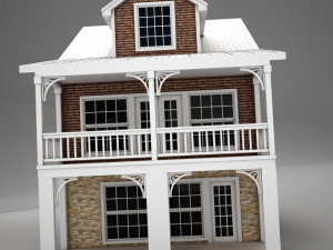 cute small american condo villa plantation 3D Model