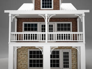 cute small american condo villa plantation 3D Model