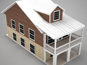 cute small american condo villa plantation 3D Model