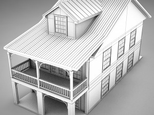 cute small american condo villa plantation 3D Model