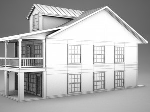 cute small american condo villa plantation 3D Model