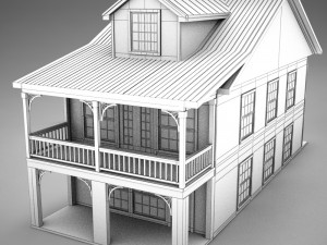 cute small american condo villa plantation 3D Model