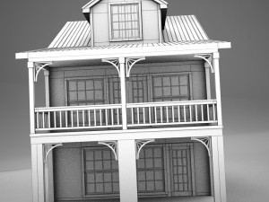 cute small american condo villa plantation 3D Model