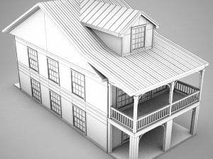 cute small american condo villa plantation 3D Model