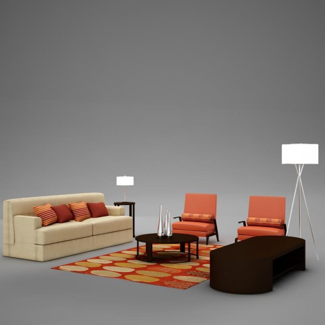modern living room collection 2 3D Модель .c4d .max .obj .3ds .fbx .stl .blend 