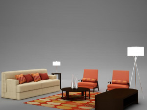 modern living room collection 2 3D Модель