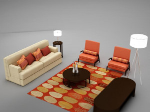 modern living room collection 2 3D Модель