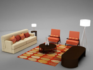 modern living room collection 2 3D Модель