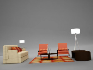 modern living room collection 2 3D Модель