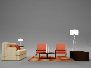 modern living room collection 2 3D Модель