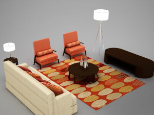modern living room collection 2 3D Модель