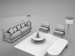 modern living room collection 2 3D Модель
