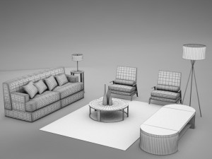 modern living room collection 2 3D Модель